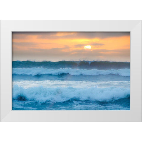 Rockaway Beach Sunset-Pacifica-California-USA White Modern Wood Framed Art Print by Miller, Anna