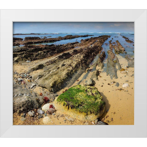 Geological Rock Formations-Fitzgerald Marine Reserve-California-USA White Modern Wood Framed Art Print by Miller, Anna