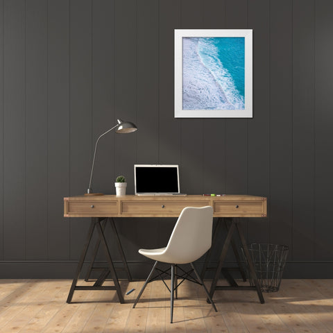 Waves on Beach-Julia Pfeiffer Burns State Park-Big Sur-California-USA White Modern Wood Framed Art Print by Miller, Anna