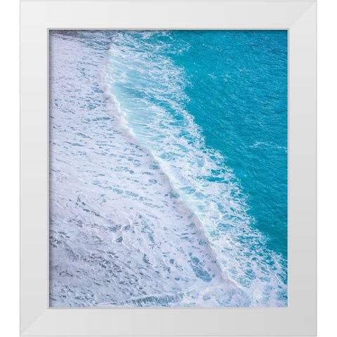 Waves on Beach-Julia Pfeiffer Burns State Park-Big Sur-California-USA White Modern Wood Framed Art Print by Miller, Anna