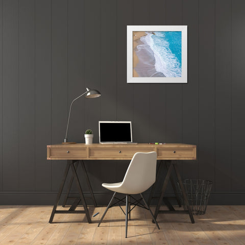 Waves on Beach-Julia Pfeiffer Burns State Park-Big Sur-California-USA White Modern Wood Framed Art Print by Miller, Anna
