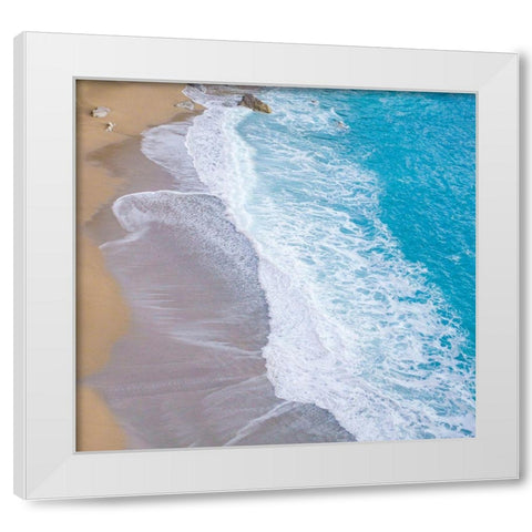 Waves on Beach-Julia Pfeiffer Burns State Park-Big Sur-California-USA White Modern Wood Framed Art Print by Miller, Anna