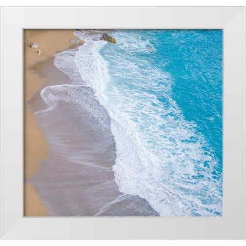 Waves on Beach-Julia Pfeiffer Burns State Park-Big Sur-California-USA White Modern Wood Framed Art Print by Miller, Anna