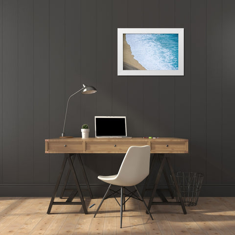 Waves on Beach-Julia Pfeiffer Burns State Park-Big Sur-California-USA White Modern Wood Framed Art Print by Miller, Anna