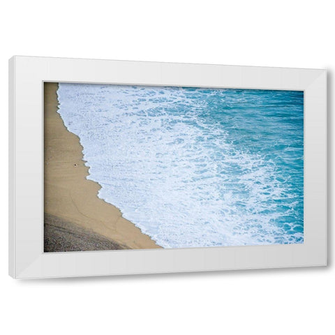 Waves on Beach-Julia Pfeiffer Burns State Park-Big Sur-California-USA White Modern Wood Framed Art Print by Miller, Anna