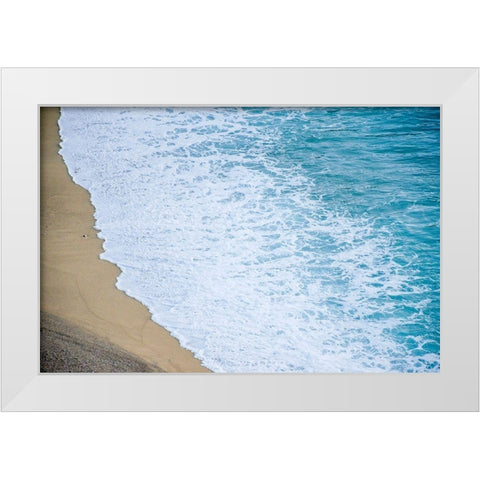 Waves on Beach-Julia Pfeiffer Burns State Park-Big Sur-California-USA White Modern Wood Framed Art Print by Miller, Anna