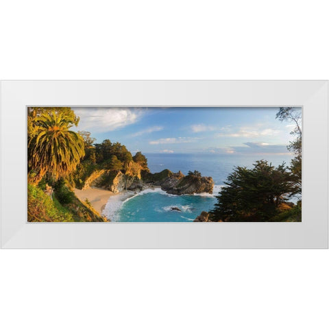 McWay Falls-Julia Pfeiffer Burns State Park-Big Sur-California-USA White Modern Wood Framed Art Print by Miller, Anna