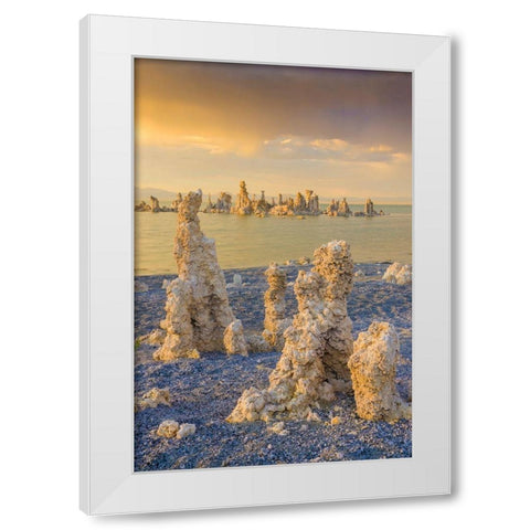 Tufas on Mono Lake-Eastern Sierras-California-USA White Modern Wood Framed Art Print by Miller, Anna
