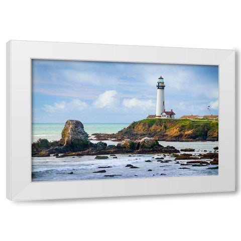 Pigeon Point Lighthouse-Big Sur-California-USA White Modern Wood Framed Art Print by Miller, Anna