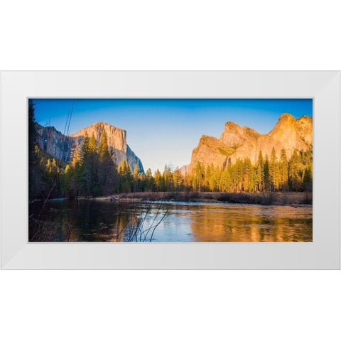 Merced River-Yosemite National Park-California-USA White Modern Wood Framed Art Print by Miller, Anna