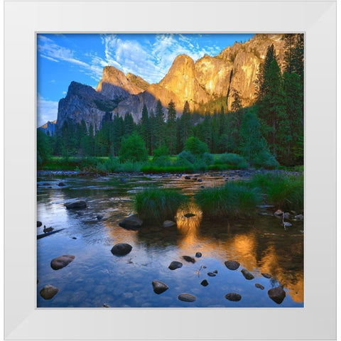 Merced River-Yosemite National Park-California-USA White Modern Wood Framed Art Print by Miller, Anna
