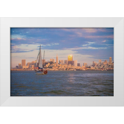 San Francisco Skyline-California-USA White Modern Wood Framed Art Print by Miller, Anna