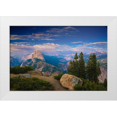 Half Dome from Glacier Point-Yosemite National Park-California-USA White Modern Wood Framed Art Print by Miller, Anna