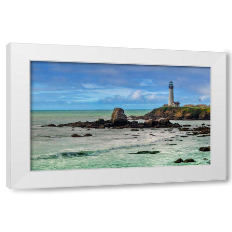 Pigeon Point Lighthouse-Big Sur-California-USA White Modern Wood Framed Art Print by Miller, Anna