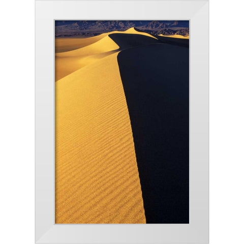 CA, Death Valley NP Patterns on Sand Dunes White Modern Wood Framed Art Print by Welling, Dave