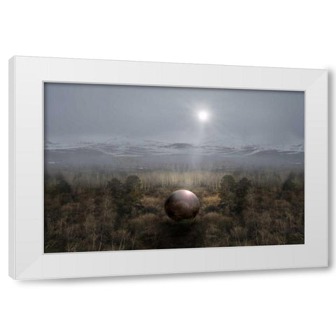 CA, Eastern Sierras Aspen trees in winter White Modern Wood Framed Art Print by Kelley, David