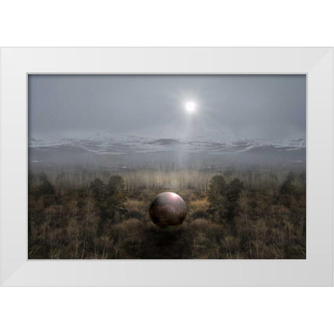 CA, Eastern Sierras Aspen trees in winter White Modern Wood Framed Art Print by Kelley, David