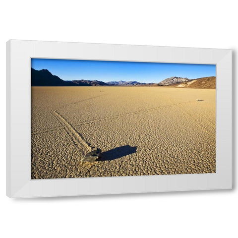 CA, Death Valley NP Two spirit stone trails White Modern Wood Framed Art Print by Kaveney, Wendy