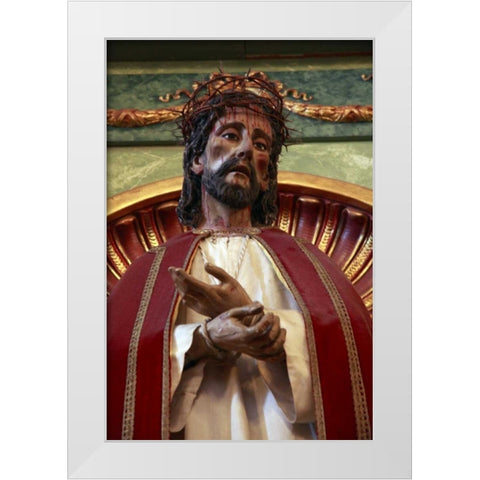 CA, Fremont, Statue of the Passion of Christ White Modern Wood Framed Art Print by Noble Gardner, Nancy