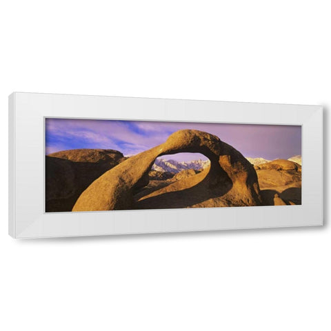 CA, A natural arch in the Alabama Hills White Modern Wood Framed Art Print by Flaherty, Dennis