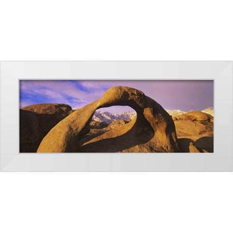 CA, A natural arch in the Alabama Hills White Modern Wood Framed Art Print by Flaherty, Dennis