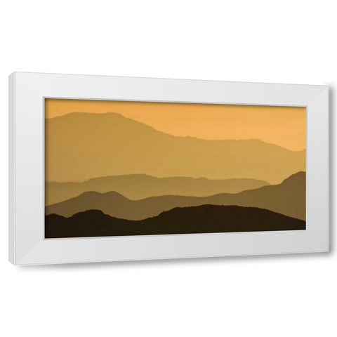 CA, Death Valley NP Layers of receding ridges White Modern Wood Framed Art Print by Young, Bill