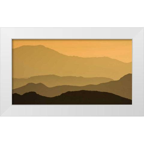 CA, Death Valley NP Layers of receding ridges White Modern Wood Framed Art Print by Young, Bill