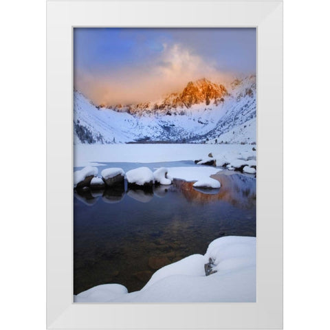California, Sierra Nevada Convict Lake, Sunrise White Modern Wood Framed Art Print by Flaherty, Dennis
