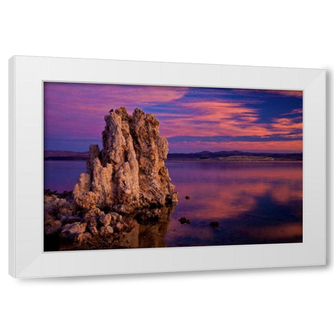California, Mono Lake Sunrise on tufa formations White Modern Wood Framed Art Print by Carter, Jean