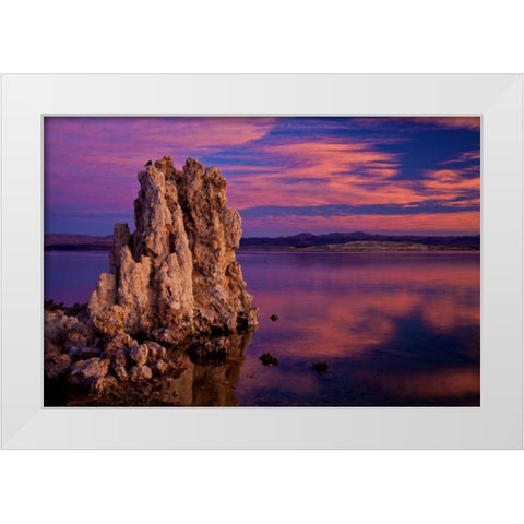 California, Mono Lake Sunrise on tufa formations White Modern Wood Framed Art Print by Carter, Jean