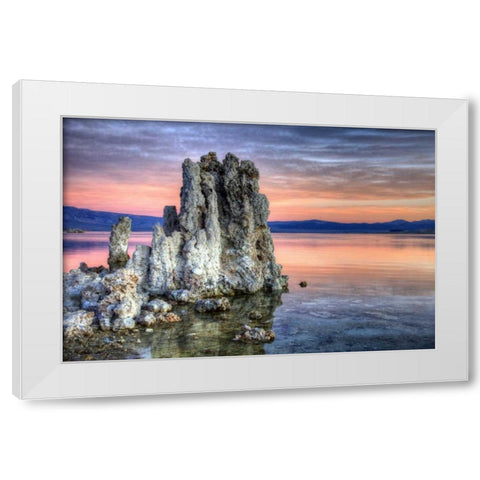 California, Mono Lake Sunrise on tufa formations White Modern Wood Framed Art Print by Carter, Jean