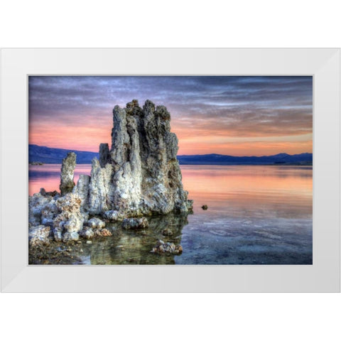 California, Mono Lake Sunrise on tufa formations White Modern Wood Framed Art Print by Carter, Jean