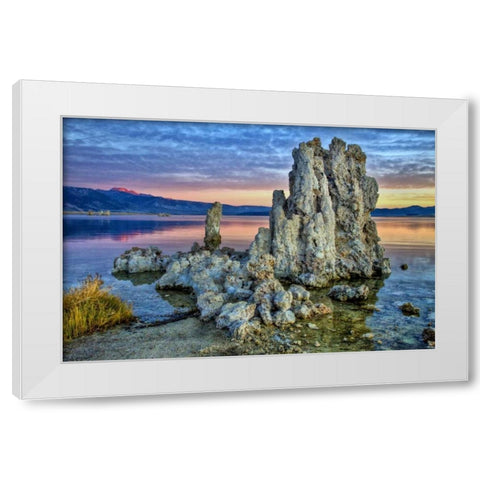 California, Mono Lake Sunrise on tufa formations White Modern Wood Framed Art Print by Carter, Jean