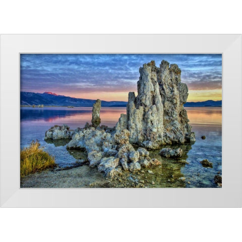 California, Mono Lake Sunrise on tufa formations White Modern Wood Framed Art Print by Carter, Jean