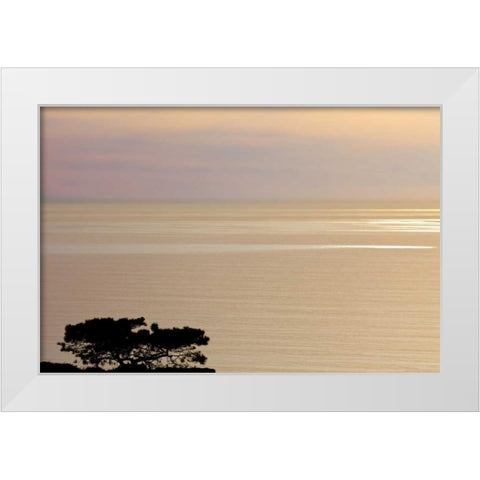 USA, California, La Jolla Sunset on ocean White Modern Wood Framed Art Print by Paulson, Don