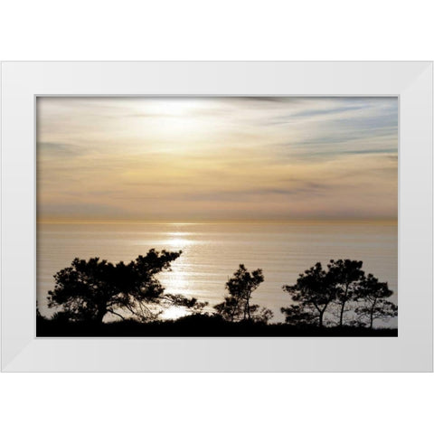 USA, California, La Jolla Sunset on ocean White Modern Wood Framed Art Print by Paulson, Don