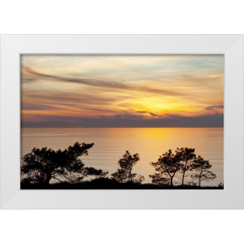 USA, California, La Jolla Sunset on ocean White Modern Wood Framed Art Print by Paulson, Don