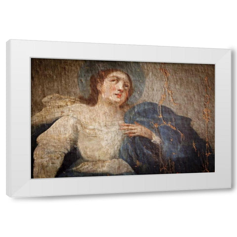 CA, Jolon, Painting of The Assumption White Modern Wood Framed Art Print by Paulson, Don