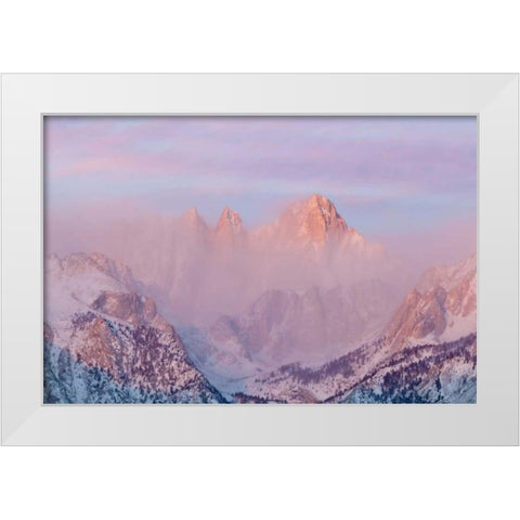 California, Lone Pine Sunrise on Mount Whitney White Modern Wood Framed Art Print by Paulson, Don