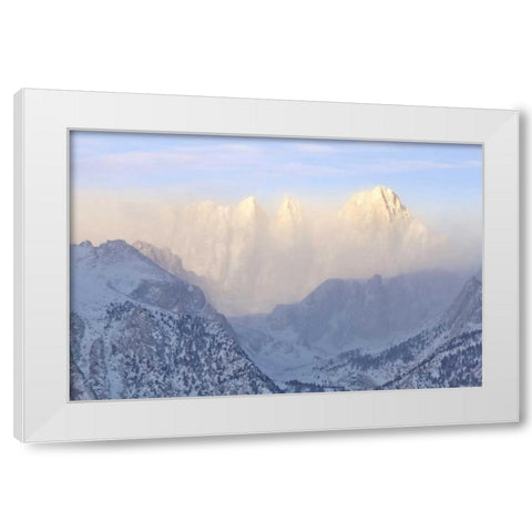 California, Lone Pine Sunrise on Mount Whitney White Modern Wood Framed Art Print by Paulson, Don