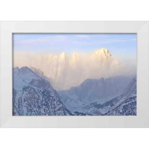 California, Lone Pine Sunrise on Mount Whitney White Modern Wood Framed Art Print by Paulson, Don