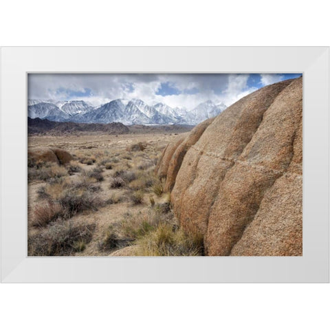 California, Lone Pine Alabama Hills and Sierras White Modern Wood Framed Art Print by Paulson, Don