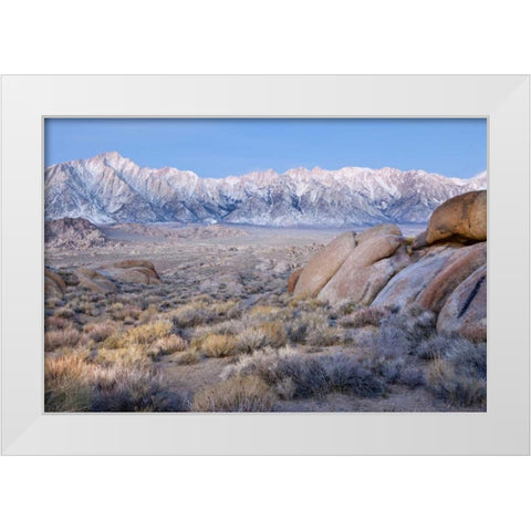 California Lone Pine Peak and Mt Whitney White Modern Wood Framed Art Print by Paulson, Don