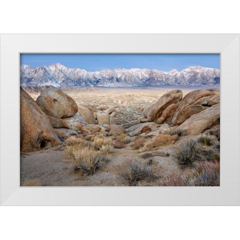 California Lone Pine Peak and Mt Whitney White Modern Wood Framed Art Print by Paulson, Don