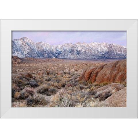 California Lone Pine Peak and Mt Whitney White Modern Wood Framed Art Print by Paulson, Don