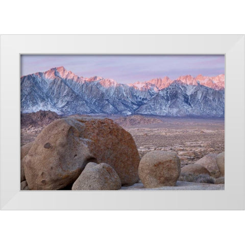 California Lone Pine Peak and Mt Whitney White Modern Wood Framed Art Print by Paulson, Don