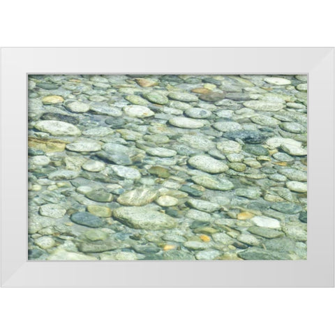 California, Sequoia NP Stones in Paradise Creek White Modern Wood Framed Art Print by Paulson, Don