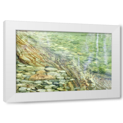 California, Sequoia NP Stones in Paradise Creek White Modern Wood Framed Art Print by Paulson, Don
