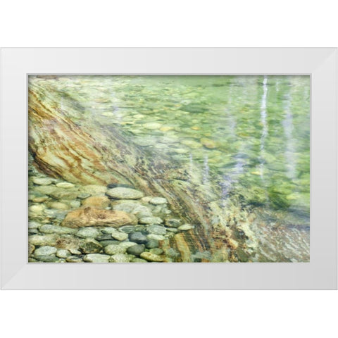 California, Sequoia NP Stones in Paradise Creek White Modern Wood Framed Art Print by Paulson, Don