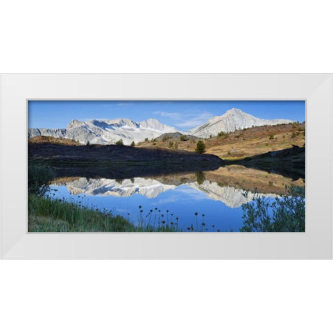 CA, Inyo NF Humming Bird Lake and mountain White Modern Wood Framed Art Print by Paulson, Don
